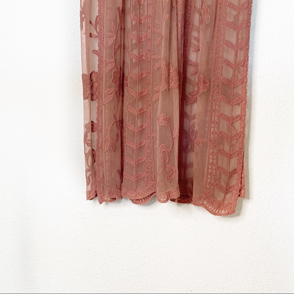 SOCIALITE Dusty Pink Lace Romper Maxi Dress XS - Picture 6 of 7